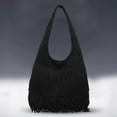 thumbnail image 2 of Faraee Women Fringe Hobo Bag Western Hippie Shoulder Handbag Tassel Crossbody Tote Satchel Black, 2 of 5