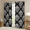 thumbnail image 2 of Manfei Vintage bohemian Flowers Blackout Curtains,Damask Victorian Baroque Curtains Pack of 2 (38x45 Each),Pink Black Window Curtains For Girls Boys,Ultra Soft Home Decor, 2 of 6