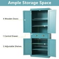 thumbnail image 5 of KIGOTY Blue Kitchen Pantry Cabinet Freestanding Cupboard with 2 Cabinets, Drawer and Adjustable Shelves for Kitchen ,Dinging Room, 5 of 7