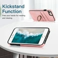 thumbnail image 3 of Dteck Wallet Case for iPhone 8 / iPhone 7 / iPhone SE 3rd Gen 2022 / iPhone SE 2nd Gen 2020, Slim PU Leather Card Holder Case with Ring Holder Stand, Pink, 3 of 7