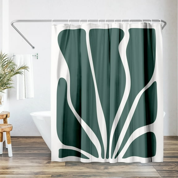 Americanflat 71" x 74" Shower Curtain, Abstract Seaweed by ArtPrink