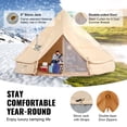thumbnail image 3 of VEVOR Canvas Bell Tent, 4 Seasons 6 m/19.68 ft Yurt Tent, Canvas Tent for Camping with Stove Jack, Breathable Tent Holds up to 10 People, Family Camping Outdoor Hunting Party, 3 of 9