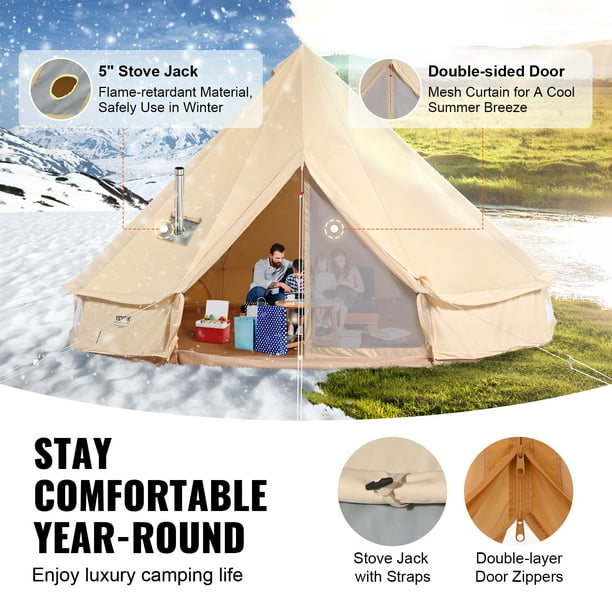 FIREHIKING Tente de camping avec cloche, tente murale d'extérieur pour 1 personne avec réchaud