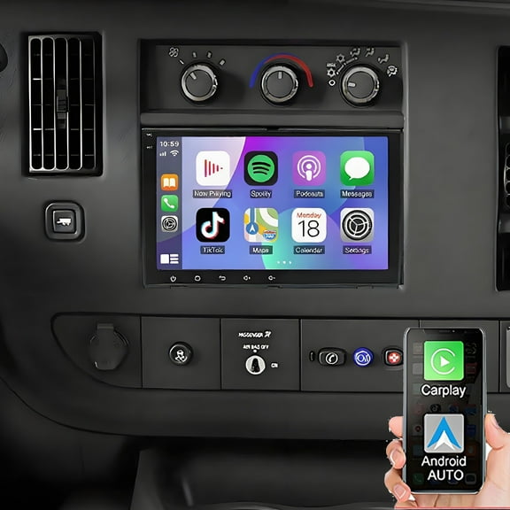 Gsuatey Android Car Radio for Chevrolet Express 2008-2024, 8" IPS HD Touch Screen Car Stereo with Wireless CarPlay Andriod Auto, Bluetooth, GPS, SWC, WiFi, ASP, RDS FM Head Unit