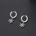 thumbnail image 4 of Dianty Snowflake Christmas Dangle Drop Earrings for Women Crystak CZ Cartilage Small Huggie Hoops Earring Sleeper Cuffs, 4 of 4