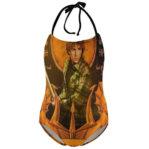 Girls Percy Jack-so Bathing Suit One Piece Halter Neck Strap Swimwear