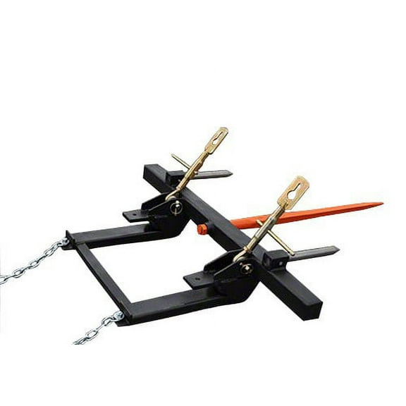 Bucket Hay Bale Spear Attachment w/ 49" Prong & Stabilizer Spikes. Rated 3000 Lb - Sr.2