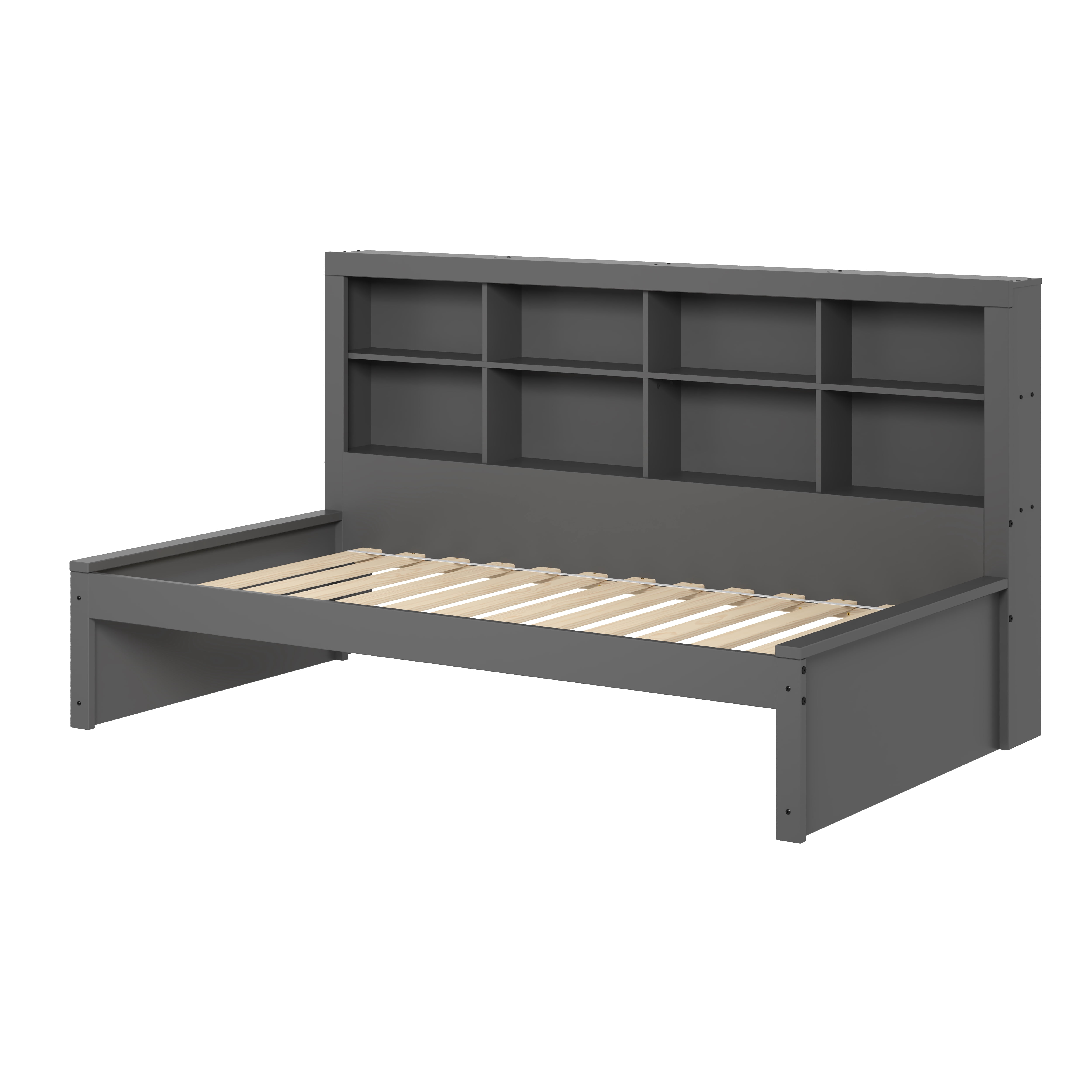 Donco Kids Bookcase Twin Daybed, Twin, Dark Grey