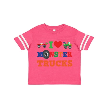 

Inktastic I Love Monster Trucks Gift Toddler Boy or Toddler Girl T-Shirt