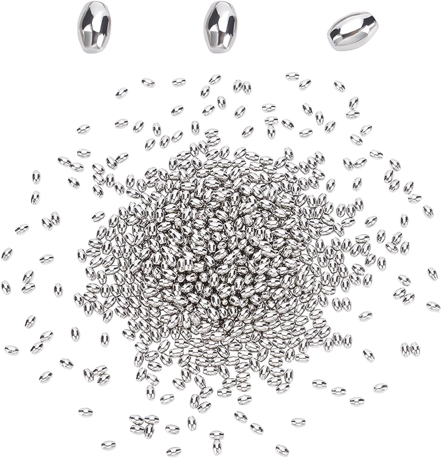 1pound 4 Shapes Stainless Steel Polished Beads Tumbling Media Pins Burnishing Media Shot for Rust Removal Rough Polishing Precsion Polishing Jewelry Polishing DIY Stainless Steel Color