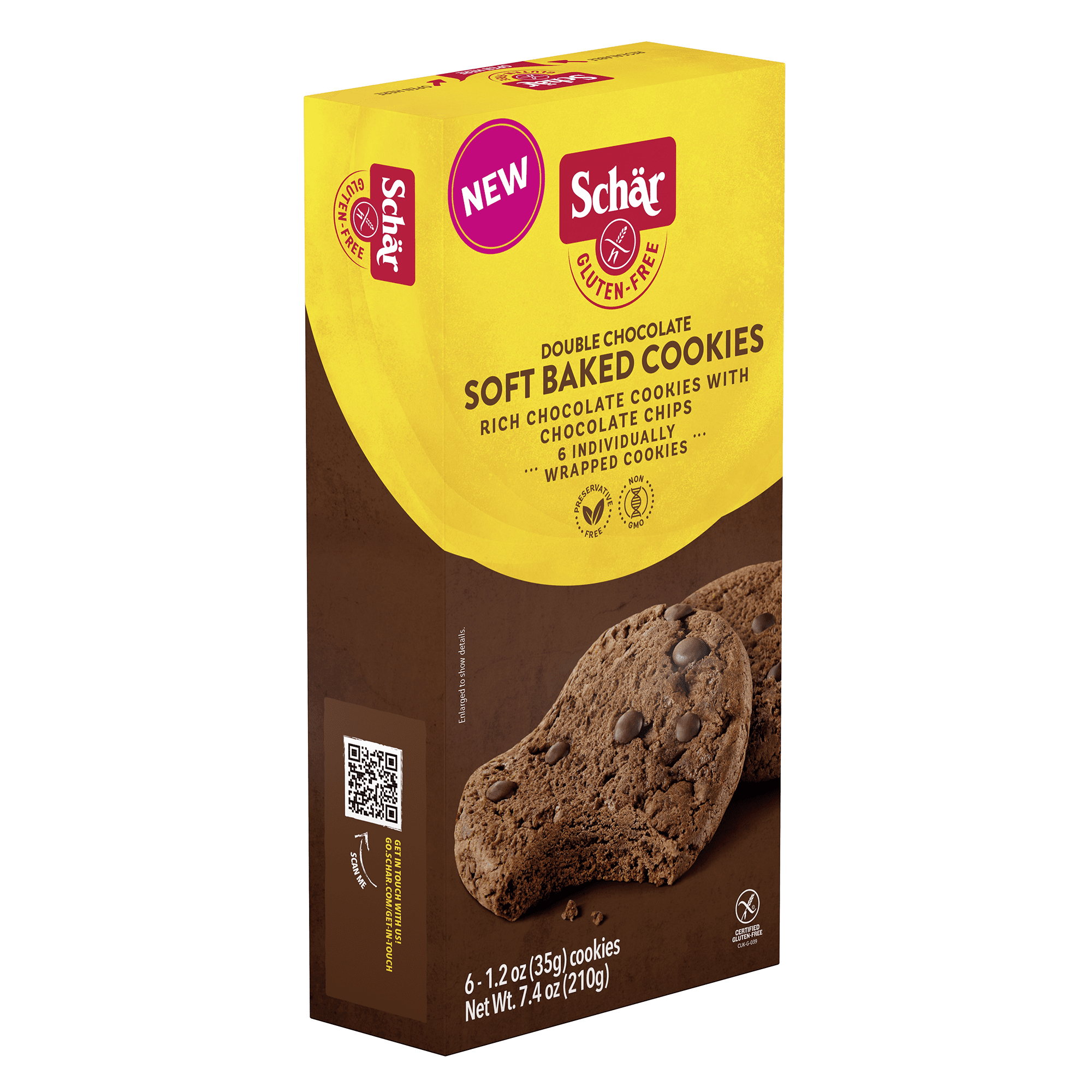 (3 pack) Schar Gluten Free Double Chocolate Soft Baked Cookies, Gluten Free Cookies, 7.4 oz