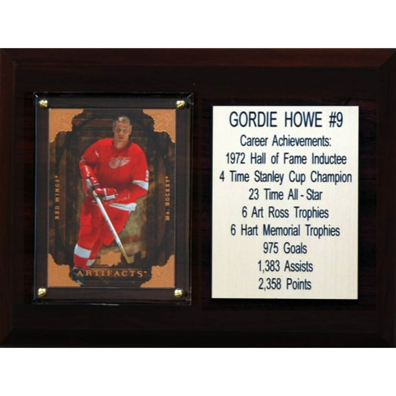 NHL 6"X8" Gordie Howe Detroit Red Wings Career Stat Plaque