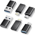 thumbnail image 1 of Paquete de 6 [USB C a Lightning] y [USB C a USB] y [USB A a USB C] Adaptador USB a USB C Hembra Transferencia de datos SuperSpeed y convertidor de carga rápida para iPhone 15 Pro Max 14 13 12, AirPods, 1 of 3