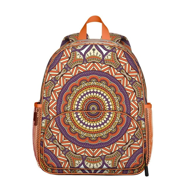 Zen Spiritual Students Backpack - Tranquility Harmony and Sacred Awakening Design with Lotus Flower Yoga Art, Lightweight Durable Oxford Fabric for Developing Students