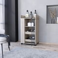 thumbnail image 2 of Gray Entertaining Cart With Functional And Shelves Bar For Organizing Beverages Accessories, 2 of 4