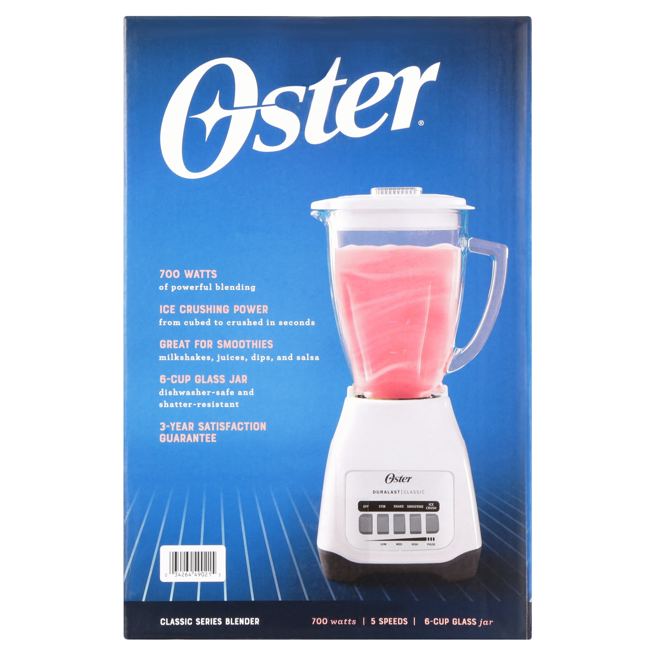 Oster Classic Series Blender with Travel Smoothie Cup - Red BLSTCG 