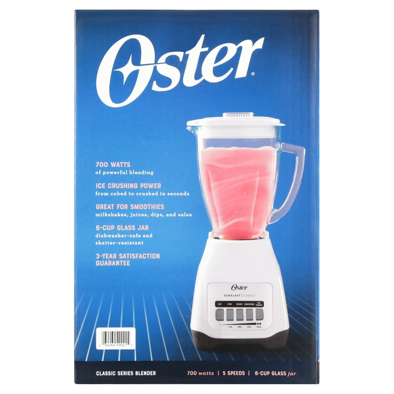 Brand New Oster 6-Cup White Blender - Easy-to-Clean Smoothie Maker