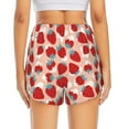 thumbnail image 4 of Xecao's Red Strawberry for a double-layer running short for women, perfect for gym, tennis, and more, featuring a convenient pocket., 4 of 9