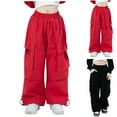 thumbnail image 5 of Odeerbi 3-14 Years Kids Girls Cargo Pants Athletic Sports Wide Leg Pants Spring Solid Color Loose Work Pants with Multiple Pockets, 5 of 5