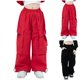 thumbnail image 5 of Odeerbi 3-14 Años Niñas Cargo Pantalones Deportes Pantalones de Pierna Ancha Primavera Color Sólido Suelta Pantalones de Trabajo Con Múltiples Bolsillos, 5 of 5