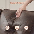 thumbnail image 5 of XIZZI Modular Sectional Sofa Couch, 87" Mid Century Modern L Shaped Suede Couches, Comfy 3-Seater Sectional Sofas with Reversible Chaise for Living Room, Dark Brown, 5 of 9