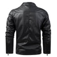 thumbnail image 3 of Ahabrexf Leather Jacket Men, Multiple Pocket Zipper Loose Hooded Long Sleeve Coat, 3 of 7