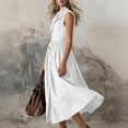 thumbnail image 6 of Shihyeh Ladies' Casual And Fashionable Solid Color Sleeveless Button Up Lapel Dress, 6 of 6