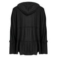thumbnail image 4 of JIUKE Hoodies for Women Full Zip up Long Sleeve Jackets Pleated Ruffle Hooded Sweatshirts Size XXL, 4 of 7