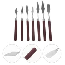 ROSENICE 7Pcs Artists Painting Supplies Ergonomic Handle Wood and Stainless Steel Watercolor Handling