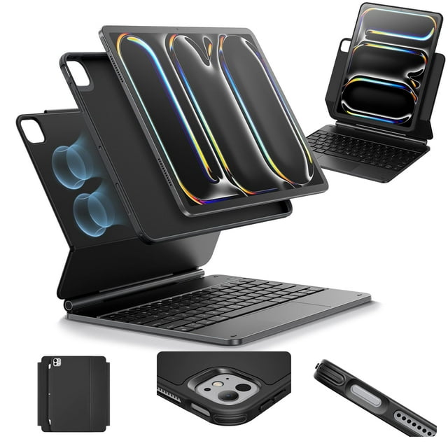 ESR iPad Pro 11 Inch Case with Keyboard (M4, 2024), iPad Pro 11(5th Gen) Keyboard Case with Easy-Set Magnetic Stand, Portrait/Landscape Modes, Removab