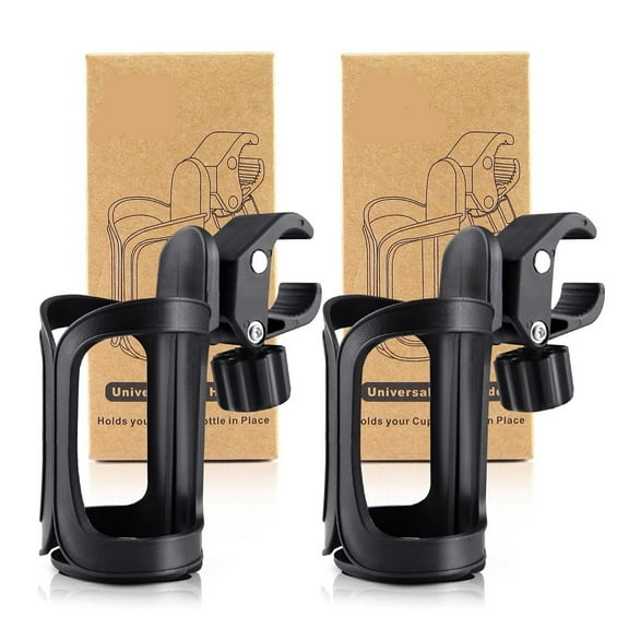 Pack of 2 Stroller Cup Holders, Universal Drinks Holder for Bikes, Trolleys or Walkers