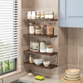 thumbnail image 5 of Fairy Bathroom Floating Shelves, 4 Tiers 15.8in Rustic Wood Wall Decor for Bathroom, Kitchen, Living Room, Rustic Brown, 5 of 6