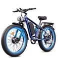 thumbnail image 3 of FENGQS Q8 Plus 26" Fat Tire Off-Road Electric Bike, Dual Motor for Adults, 5000W Peak, 52V 23Ah Long-Range Battery, 45 MPH Top Speed, Full Suspension, UL 2849 Certified-(Blue), 3 of 9