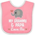 thumbnail image 3 of Inktastic Grammy and Papa Love Me Grandchild Boys or Girls Baby Bib, 3 of 4