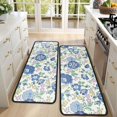 thumbnail image 4 of Kitchen Rugs Sets Of 2,Pioneer Flower Floral Print Pattern Anti Fatigue Kitchen Mat Rugs Non Slip Washable,Decorative Kitchen Floor Mats for Kitchen,Sink,Laundry,17"x47"+17"x47", 4 of 5