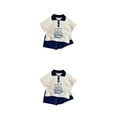 thumbnail image 2 of Guardurnaity Brothers Disfraces Estilo coreano Jersey Turn-down Collar Tops Pantalones cortos sólidos Lindos trajes de manga corta Vestidos Ropa Type5 NO5, 2 of 6