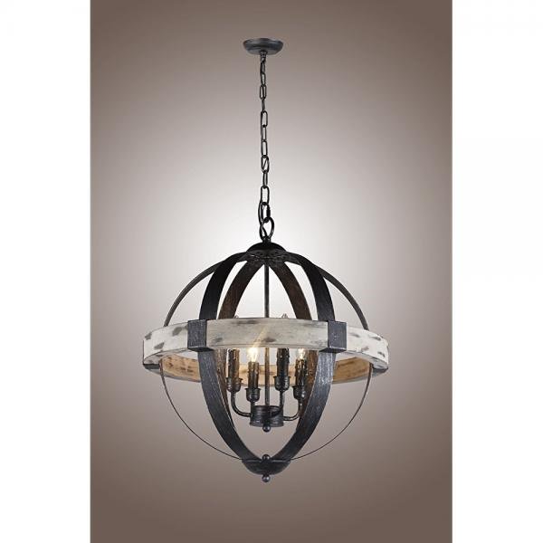 Castello Black Aspen Wrought Iron Globe Wood 4 Light Dia 20 Chandelier Com Aspen Wrought Iron Globe Wood, Black Wrought Iron Orb Chandelier