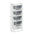 thumbnail image 2 of 4-Tier Rolling Storage Cart with Wheels, Mobile Kitchen Cart with Push Handle and Baskets, Large Capacity Utility Cart for Bathroom Laundry Room, 2 of 7