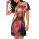 thumbnail image 2 of Easygdp Oil Paintings of Elephants Camisón de manga corta para mujer, informal, estampado, 2 of 6