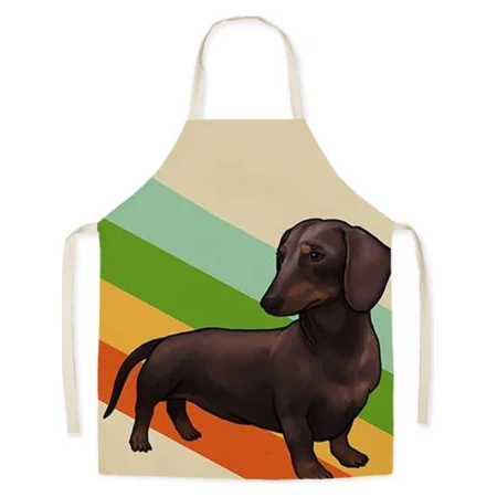 

Cartoon Creative Cute Dog Pattern Linen Hand Wiping Belt Shoulder Sleeveless Apron Home Kitchen Cooking Coffee Delantal фартук