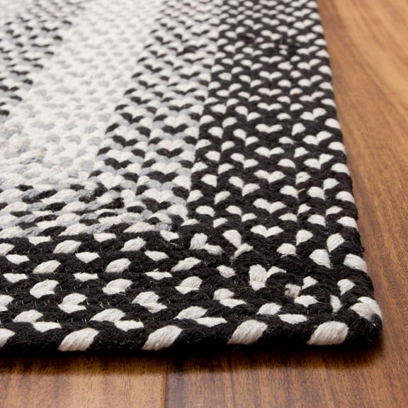 Super Area Rugs Country Braided Farmhouse Cotton Reversible Area Rug Black & Gray - Rectangle 4' X 6'