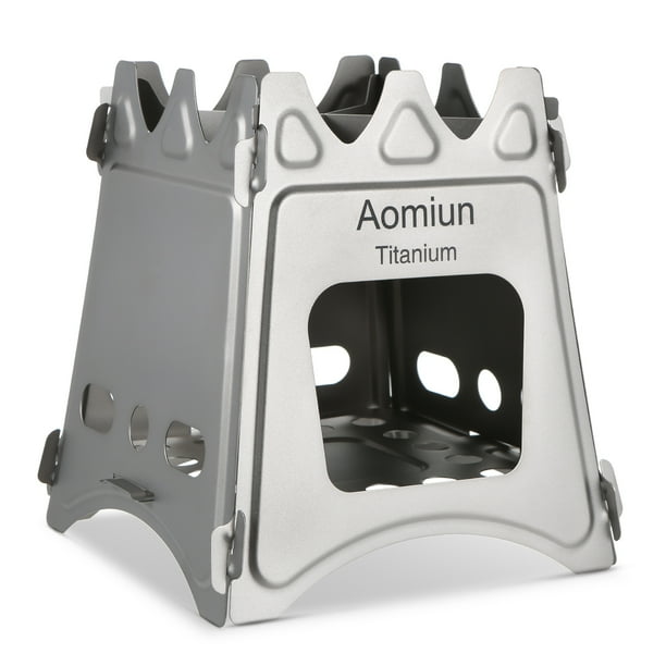 Estufa de camping Aomiun Estufa de leña plegable compacta para acampar al aire libre Cocinar Picnic Aomiun Estufa de camping