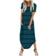 thumbnail image 1 of Vestidos de Verano de Mujer Casual Cuello Redondo Bolsillos de Manga Corta Impresión Vestido Largo, Vestido Ligero de Poliéster para Diario, Fiesta Y Primavera, 1 of 6