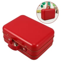 NICEXMAS 1Set Small Iron Decorative Storage Box Red for Organization of Cosmetics