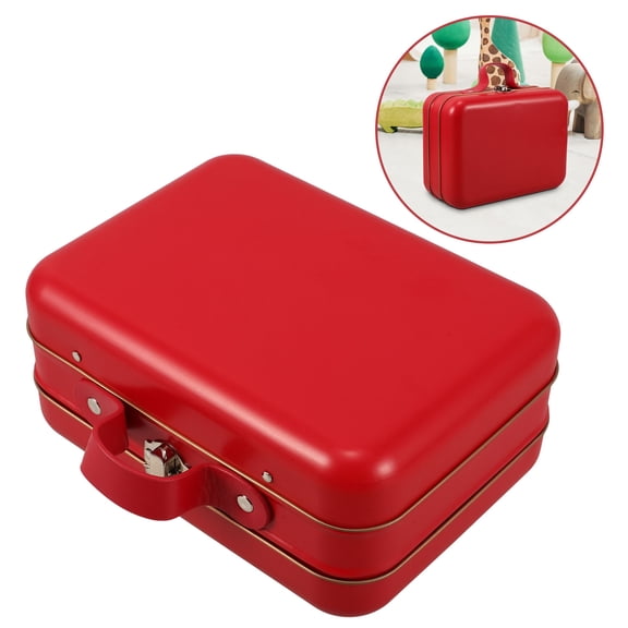 NICEXMAS 1Set Small Iron Decorative Storage Box Red for Organization of Cosmetics
