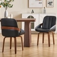 thumbnail image 4 of TEWLOSS Swivel Dining Chair Set of 2, Black PU Leather Mid Century Kitchen Chairs, 4 of 8