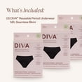 thumbnail image 2 of DIVA Reusable Period Underwear - Black Bikini M-L - Bundle 3 pack, 2 of 7