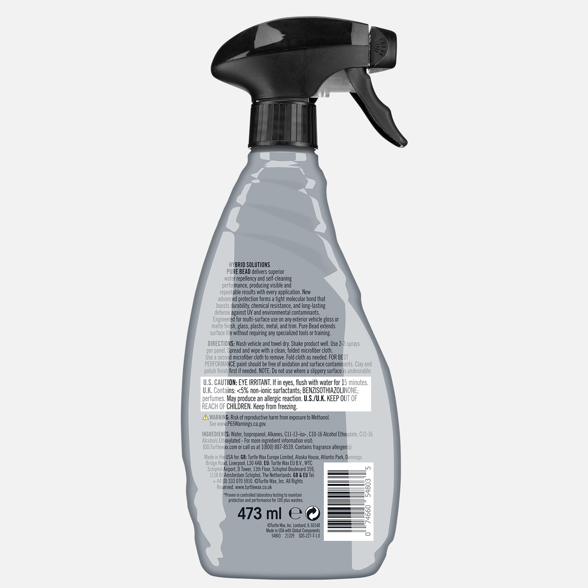 Turtle Wax Hybrid Solutions Pure Bead Advanced Car Coating Spray, For Auto, Home, & Marine Use, Clear Coat Paint Protection, Easy Streak-Free Application, Safe for Glass, Metal, Plastics & More, 16 o