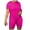 Hot Pink, variant on JFOPQVSM Womens Travel Outfits Summer Set Two Pieces Wash Cotton Shirt Top Lined Split Athletic Set