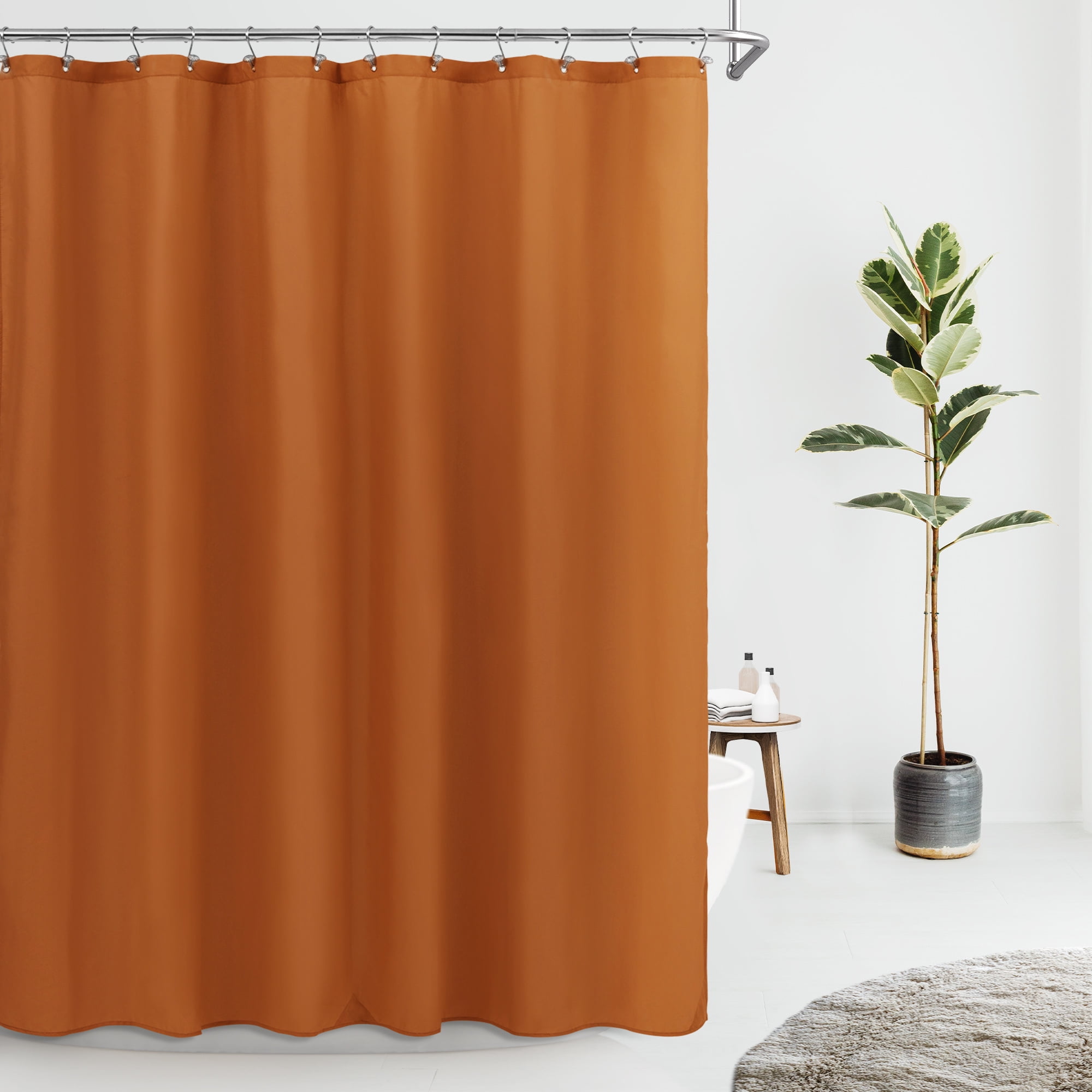Mrs Awesome Waterproof Fabric Shower Curtain Liner Microfiber with 3 ...